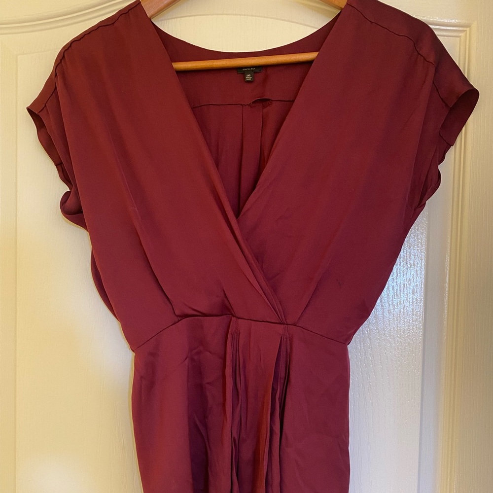 Babaton red silk shirt